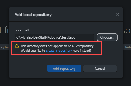 UI Add Repository Screen